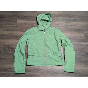 Polo Jeans Co Ralph Lauren Green Hooded Bomber Flight Jacket Womens Large L/G
